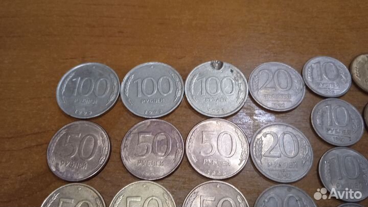 Монеты 1992г 100,50,20,10,5,1 р