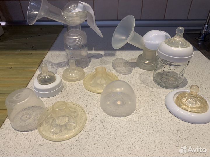 Молокоотсос и бутылочка avent