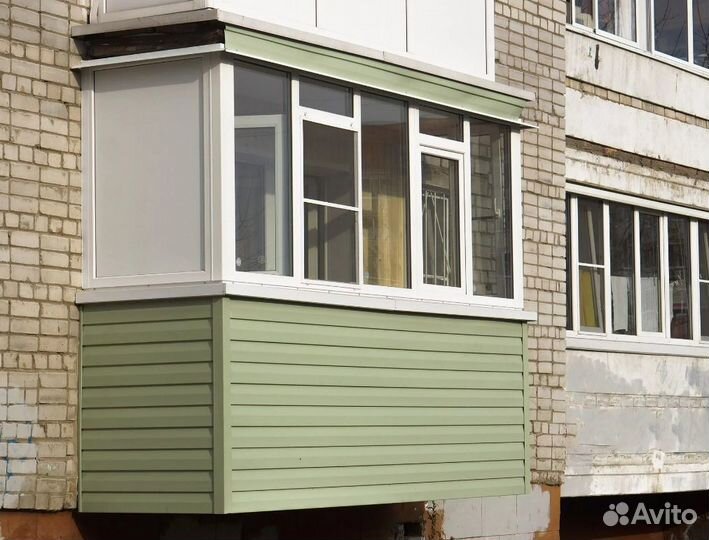 Остекление балкона 3200 на 1420 алюминиевое