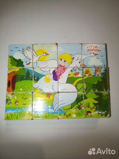 Деревянные кубики-пазлы