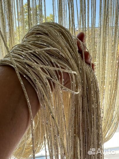 Нитяная штора красивая