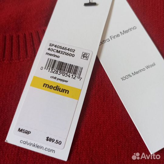 Новый джемпер шерсть Calvin Klein оригинал