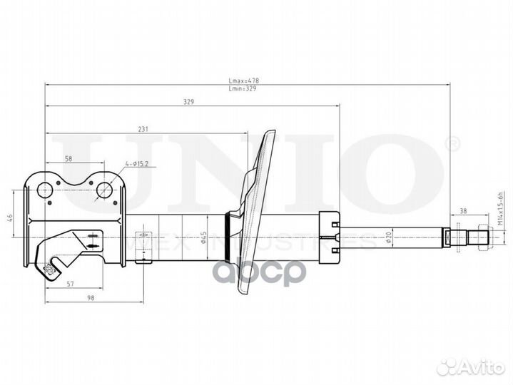 Амортизатор toyota corolla 91- газ.перед.прав