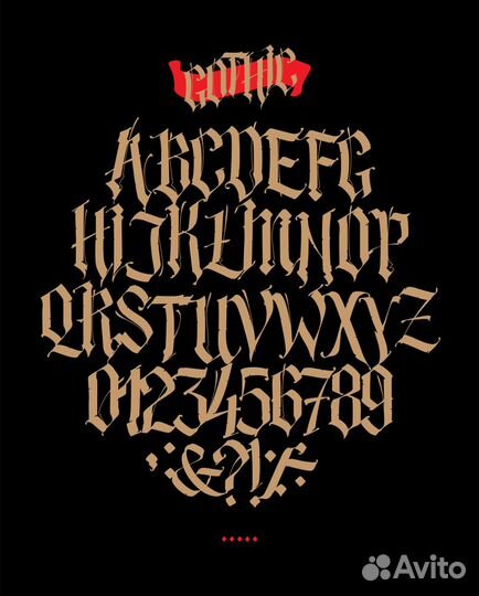 Готическая каллиграфия, шрифт