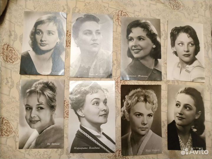Актрисы советского кино, открытки, комплектом (чис