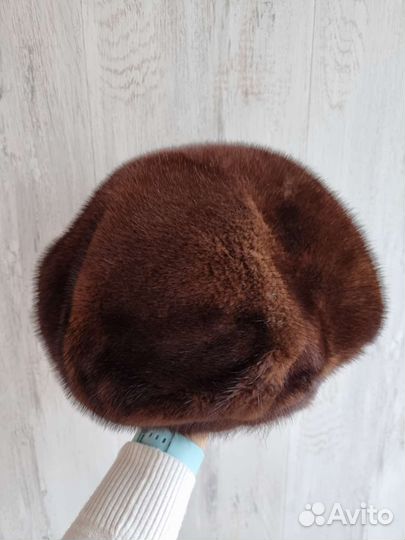 Берет норка меховой женский на зиму