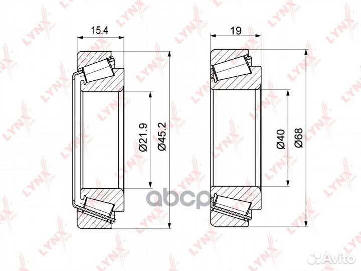 Подшипник ступичный к-т 2 шт. перед лев Mer