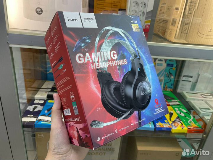 Игровые наушники с микрофоном Hoco w106 (Новые)