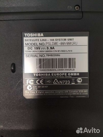 Ноутбук toshiba