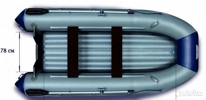 Лодка «флагман - 380L» синий/серый