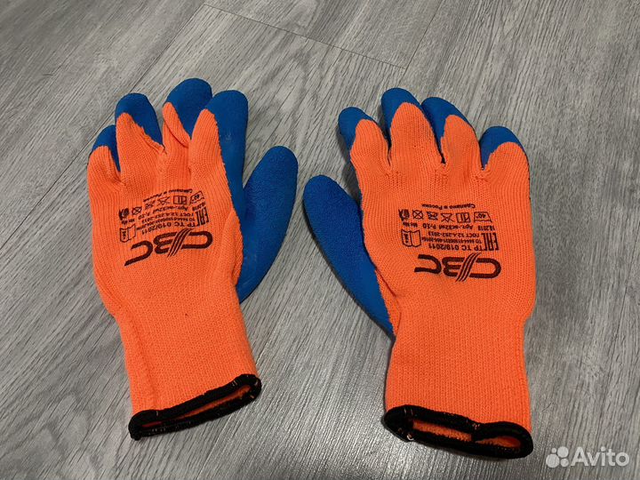 Перчатки акриловые с латексным обливом