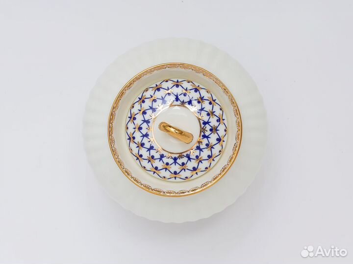 Сахарница 390 мл ифз форма Волна, рисунок Кобальто