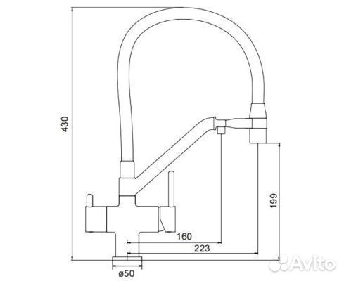 Смеситель с гибким изливом gappo G4398-89