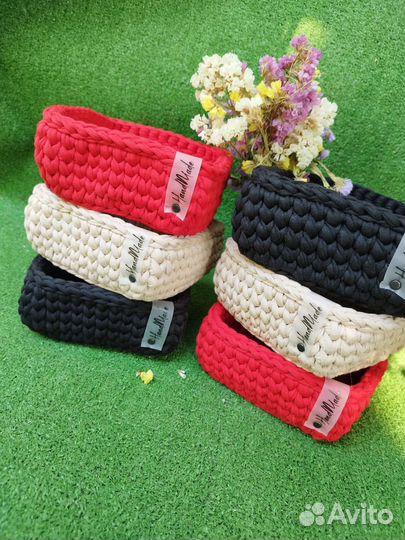 Корзинки из трикотажной пряжи