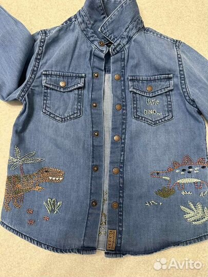 Джинсовая рубашка next 1-2 года (92см)