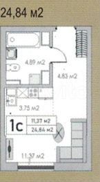 Квартира-студия, 25 м², 4/8 эт.