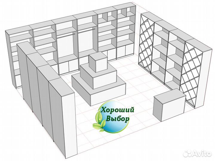 Торговый отдел П-образный