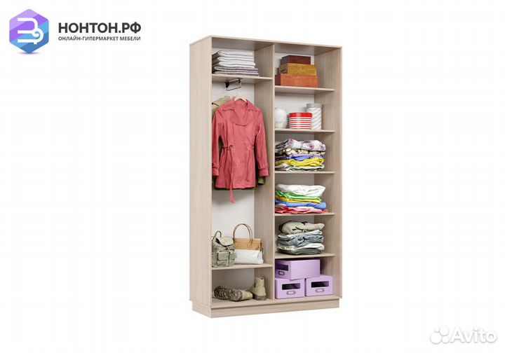 Шкаф-купе двухдверный Ригель ясень шимо светлый