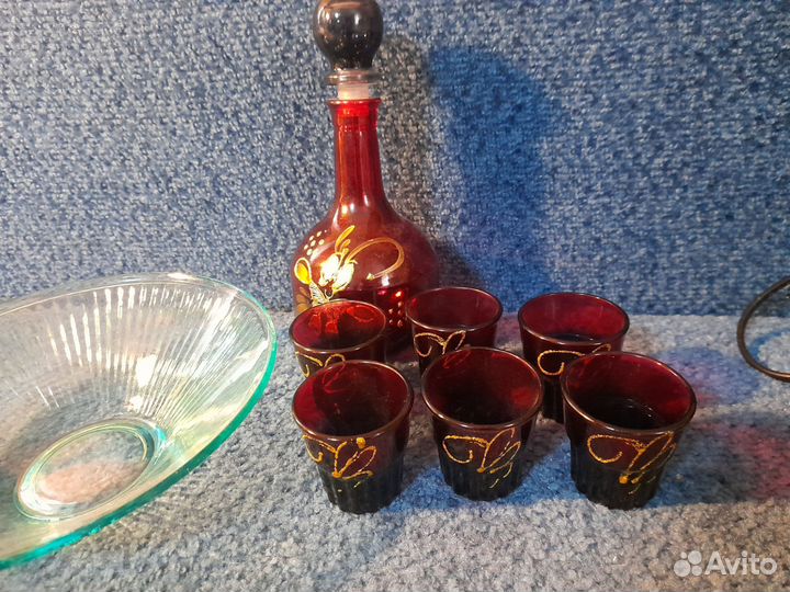 Посуда СССР цветное стекло хрусталь пакетом