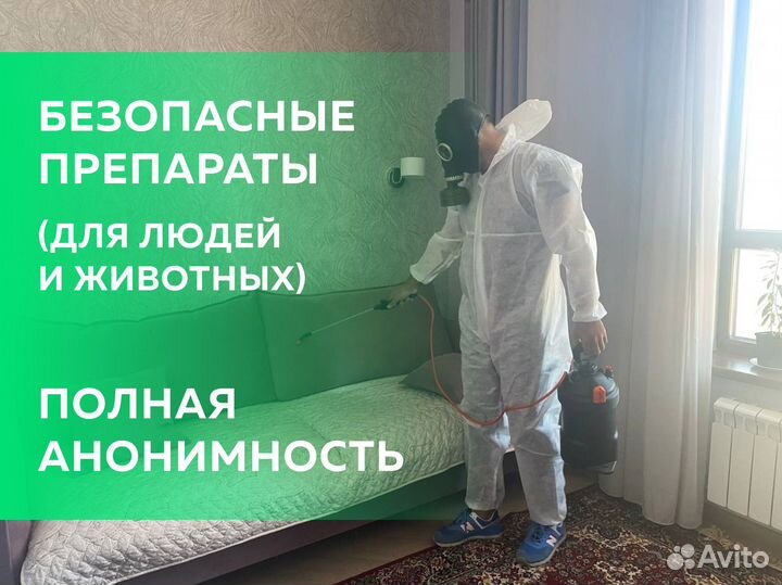 Уничтожение тараканов, клопов, клещей, мышей, блох