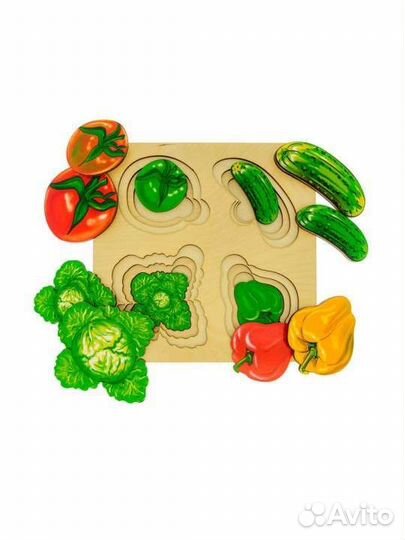 Детская развивающая доска пазл из дерева