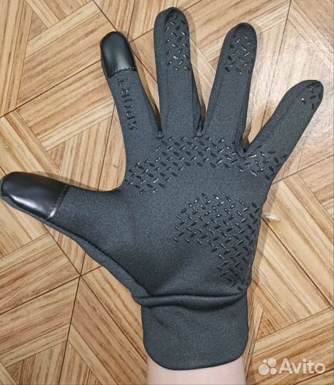 Перчатки, черные, флис, размер: L