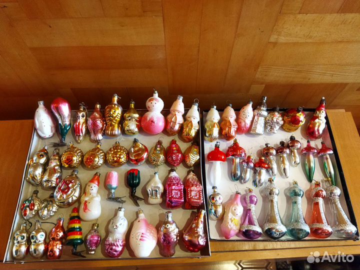 Елочные игрушки СССР. Фигурки. Стекло