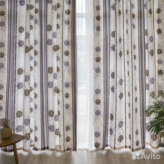 Комплект Шторы + тюль пинар 480x270 вуаль 300x270