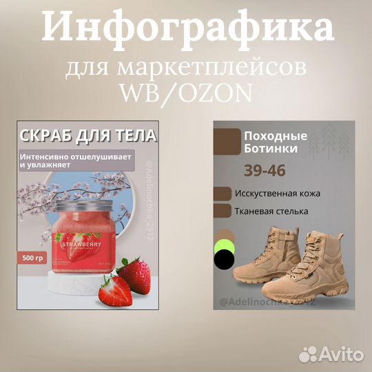 Инфографика для маркетплейсов WB/ ozon