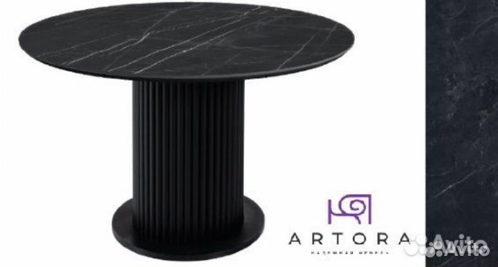 Круглый стол из керамогранита раскладной