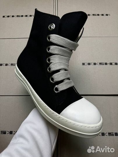 Кеды Rick Owens drkshdw Black Jumbo Lace High-top