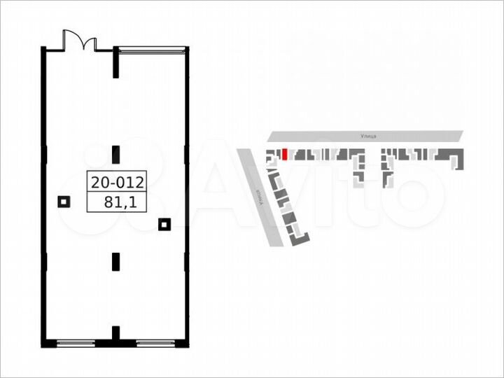 Аренда, торговое помещение площадью 81.1 кв.м