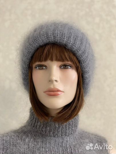 Шапка вязаная пуховая женская Такори