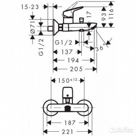 Hansgrohe Logis Смеситель/ ванны 71400000