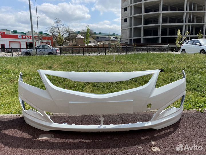 Бампер hyundai solaris 2015 передний белый