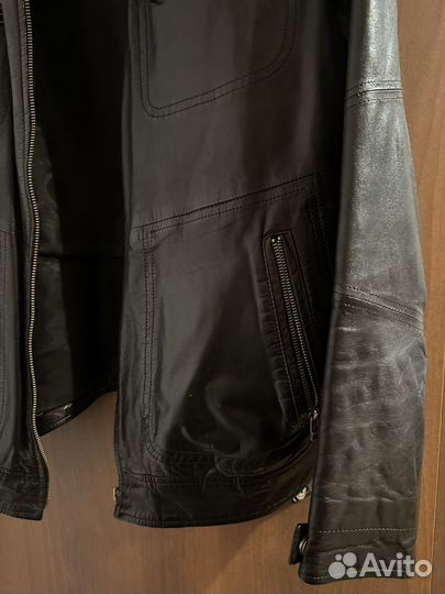 Кожаная куртка Long lion 48