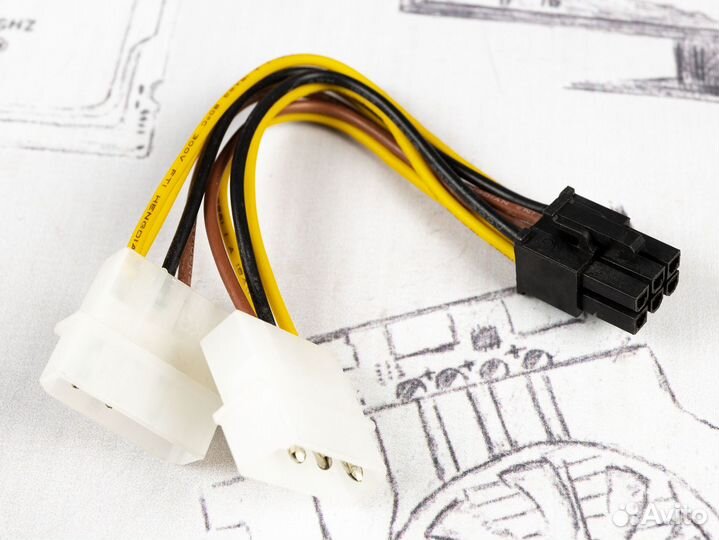 Переходники 2x Molex (M) - PCI-E 6pin (F)