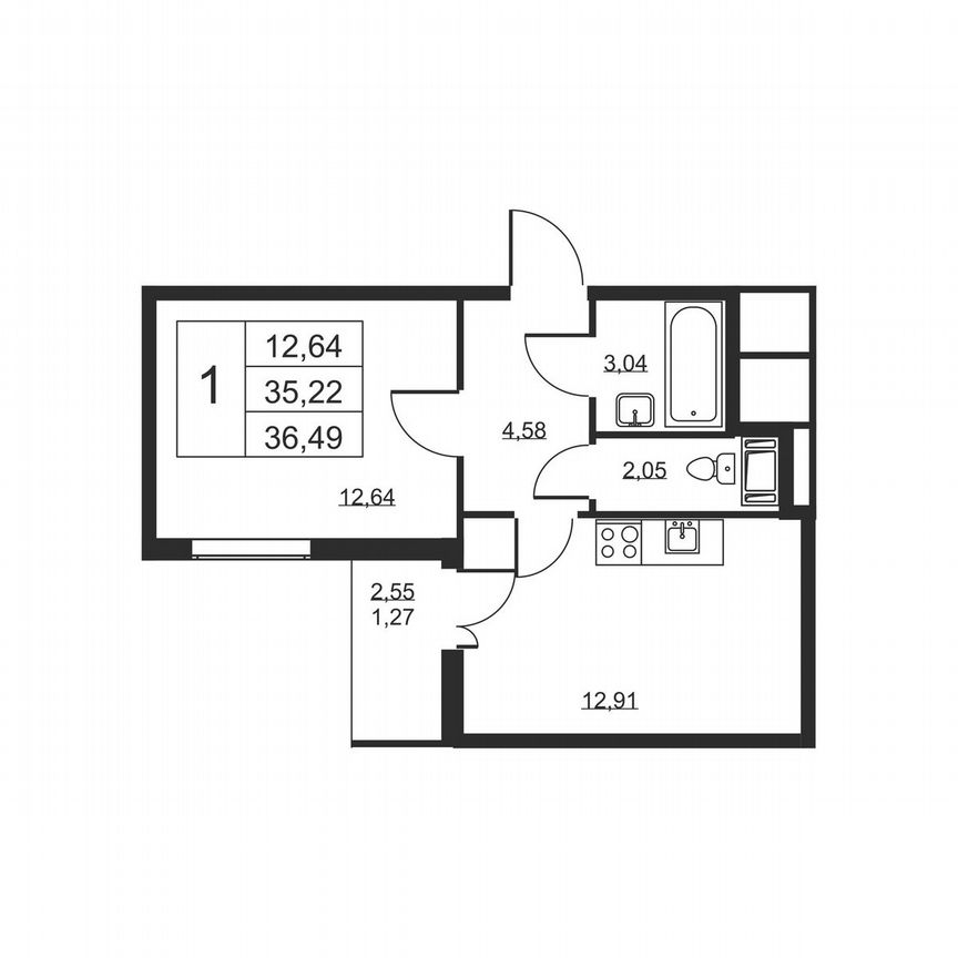 1-к. квартира, 36,5 м², 11/19 эт.