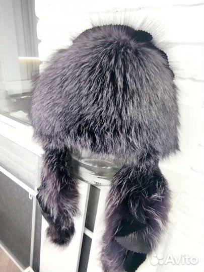 Шапка из меха чернобурки