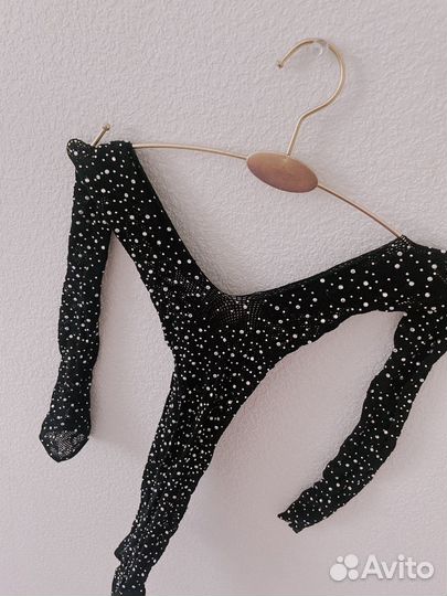 Боди в сетку в стразах