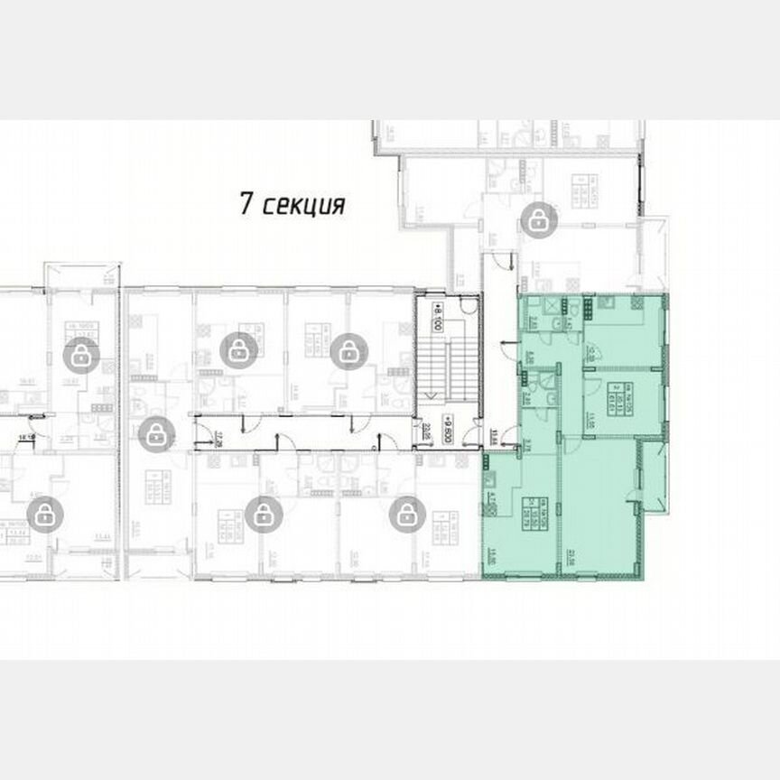 2-к. квартира, 61,6 м², 4/4 эт.