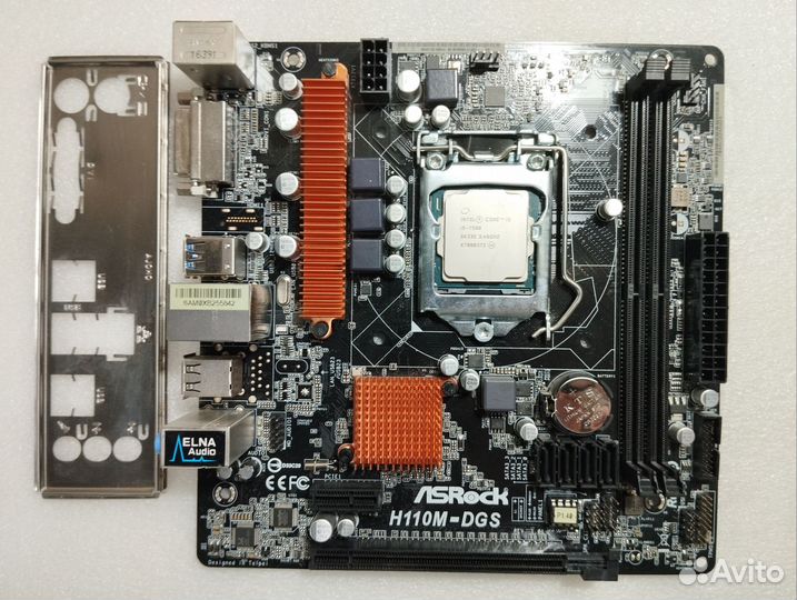 Материнская плата, процессор i5-7500, LGA 1151