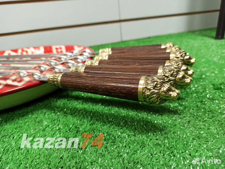 Шампуры лев комплект 6шт подарочные ручная работа