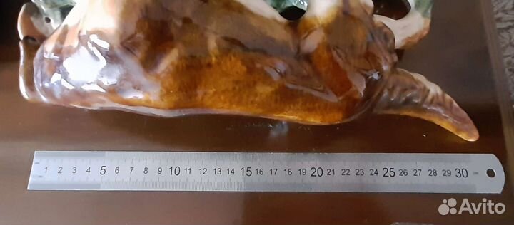 Фигурка Сеттер с дичью. Обливная керамика