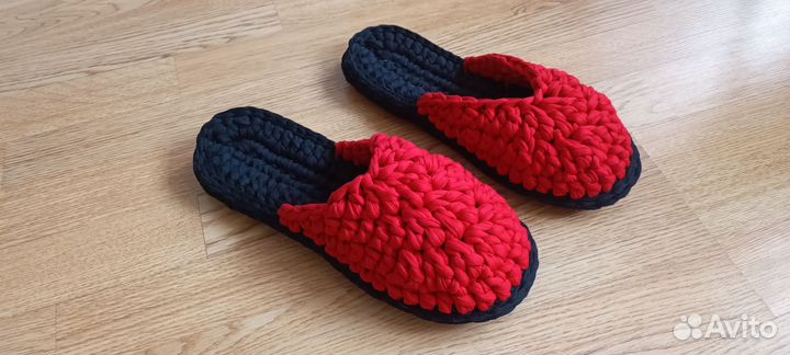 Трикотажные тапочки вязаные мужские