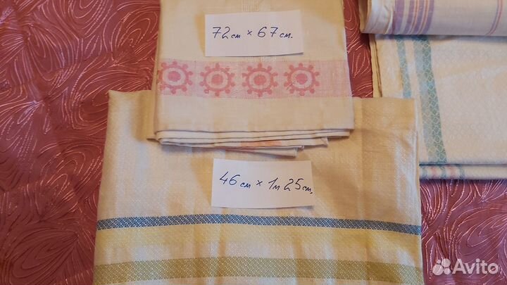Ткань лён, отрезы (7 шт. СССР)
