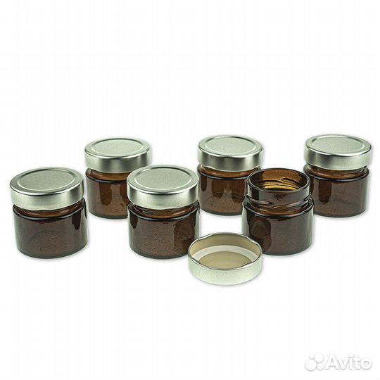 6 шт. Баночка для свечей 100 мл. (D58, коричневая)