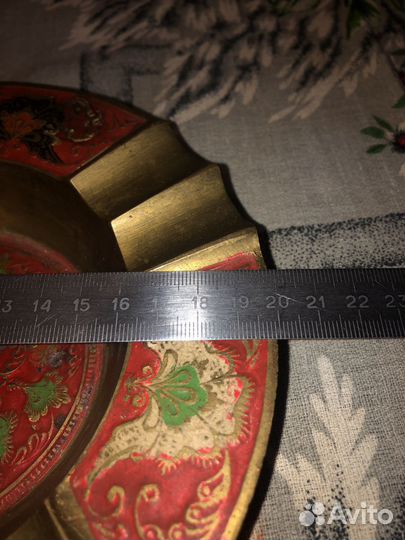 Большая латунная пепельница Индия