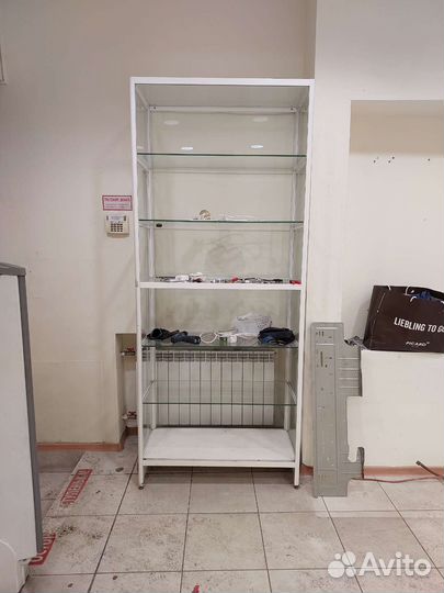 Стеллаж алюминий стекло