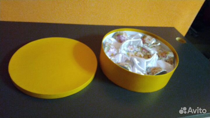 Чайный сервиз кружки блюдца в коробке